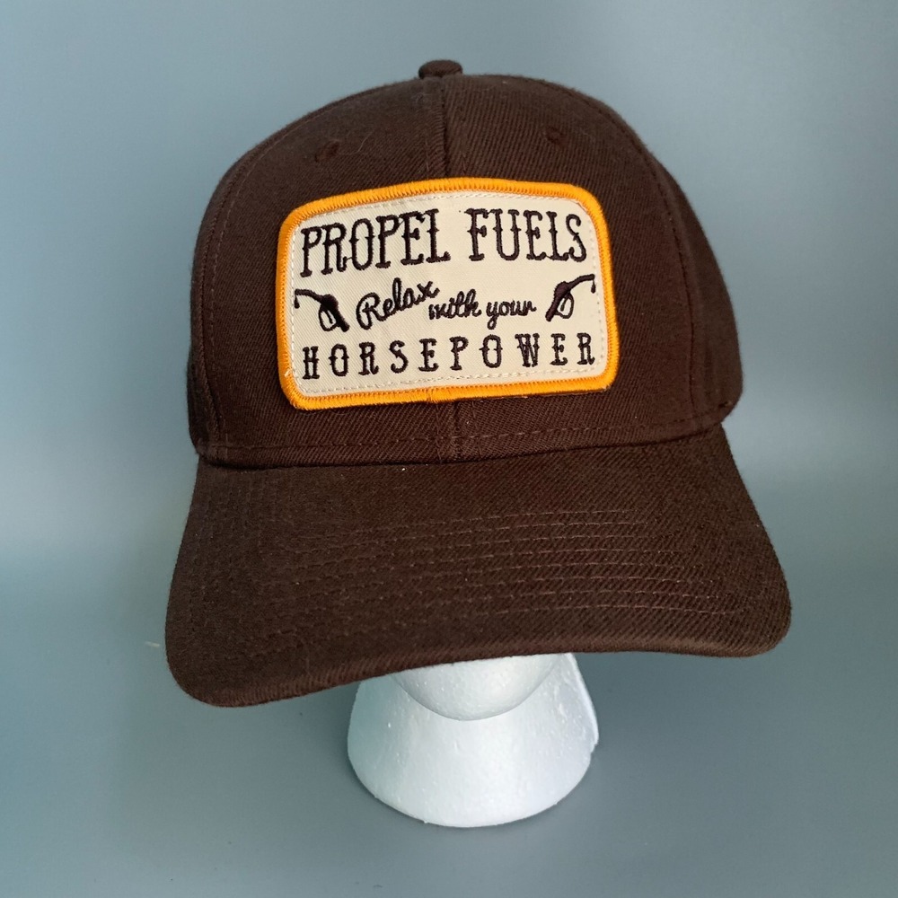 Otto Propel Fuels Relax With Your Horsepower Brown Snapback Hat Cap 27-210